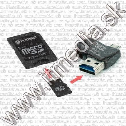 Image of Platinet microSD-HC card 8GB *Class6* 4in1 *OTG* !info (42226) (IT11083)